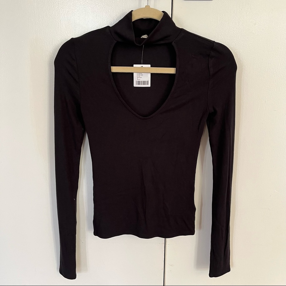Urban Outfitters Silence + Noise Black LS Open Front Top, Women’s Size S, NWT